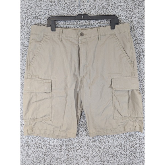 Levi's Ripstop Cargo Shorts Men's 38 Beige White Tab Flat Front Outdoors‎ Hiking - Picture 1 of 11